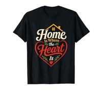 Home is Where the Heart is | Family Belonging & Roots Value Graphic T-Shirt, Men, Black, M
