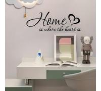 Home is Where the Heart is Wall Sticker, Inspirational Quote Wall Decal, Removable Vinyl Wall Decor for Living Room, Bedroom & Home Decoration