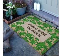 Home Is Where The Herb Is Doormat (90 x 60cm) Artsy Mats Brown 90cm x 60cm