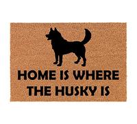 Home Is Where The Husky Is Door Mat Stylish Floor Mats Heavy Duty Welcome Mat For Dogs Laundry Room Patios 40 X 60Cm