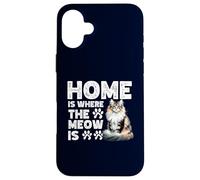 Home Is Where The Meow Is Norwegian Forest Cat Cute Kitten Case for iPhone 16 Plus
