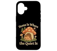 Home Is Where the Quiet Is Cute Kawaii Hedgehog Case for iPhone 16