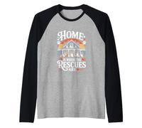 Home is Where The Rescues are Dog Rescue Raglan Baseball Tee