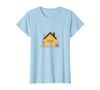 Home is Where The School is Homeschool Mom Education T-Shirt, Women, Baby Blue, S