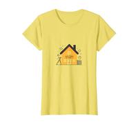Home is Where The School is Homeschool Mom Education T-Shirt, Women, Lemon, S