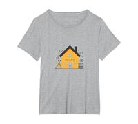 Home is Where The School is Homeschool Mom Education T-Shirt, Women's Plus, Heather Grey, 1X