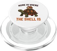 Home Is Where The Shell Is House Box Turtle Homebody Humor PopSockets PopGrip for MagSafe