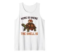 Home is Where The Shell is House Box Turtle Homebody Humor Tank Top