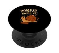 Home Is Where The Shell Is Snail Cottagecore PopSockets Adhesive PopGrip