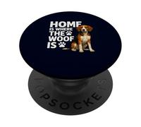 Home Is Where The Woof Is Funny American Foxhound Dog Lover PopSockets Adhesive PopGrip