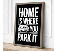 Home Is Where You Park It Canvas Wall Art Print 24x16 Inch