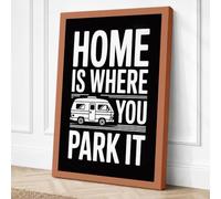 Home Is Where You Park It Canvas Wall Art Print 24x16 Inch