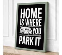 Home Is Where You Park It Canvas Wall Art Print 24x16 Inch (61 x 41 cm)