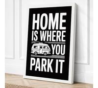 Home Is Where You Park It Canvas Wall Art Print 30x20 Inch