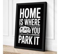 Home Is Where You Park It Canvas Wall Art Print 36x24 Inch