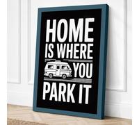 Home Is Where You Park It Canvas Wall Art Print 36x24 Inch