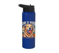 Home is Where You Park It Golden Retriever Approves Stainless Steel Insulated Water Bottle