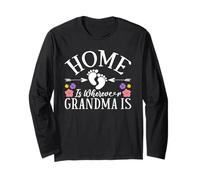 Home is Wherever Grandma is Grandkids Grandmother Granny Long Sleeve T-Shirt