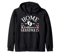 Home Is Wherever Grandma Is Grandkids Grandmother Granny Zip Hoodie