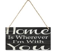 Home Is Wherever I'm With You Custom Wooden Hanging Plaque, Home Decor for Living Room Bedroom Kitchen, 6x12 Inch