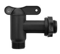 HOME It® 3/4" Drain Tap for Water Butt - With Locknut - Hose Connector Thread - Black Polypropylene - Rain Barrel Accessory