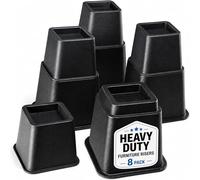 Home-it Adjustable Bed Risers, Set, 8-inch Bed Riser and Bed Lifts | Heavy Duty Furniture Risers Supports 1,300 lbs - Stable Anti-slip for Under-Bed Storage, College Dorm, Sofa Table and Couch