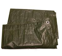 HOME It® Green Tarpaulin 6 × 10 m (60 m²) | 50 g/m² PE Sheet | Aluminium Eyelets Every 1 m | Waterproof & Windproof | Reinforced Edges
