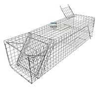 HOME It® Live Catch Trap Cage - Single Entry - 77 x 21 x 18 cm - 20 x 18 cm Entry - Drop Door with Padlock - Galvanised Metal - 1.6 kg