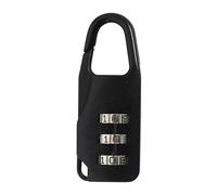 Home it® Luggage Combination Lock with Carabiner - 3-Dial Travel Padlock - 1000 Code Options - TSA Non-Approved - Black - Compact Size for Suitcases, Backpacks, Lockers