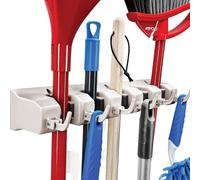 HOME IT Mop and Broom Holder, Holds up to 11 Tools,superior Quality Tool Rack Holds Mops, Brooms, or Sports Equipment and Storage Tool Rack Storage & Organization