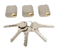HOME It® Oval Cylinder Lock with 7 Pins and 3 Keys - Pack of 3 - High-Security Nickel-Plated Brass Lock - 32x20x35 mm