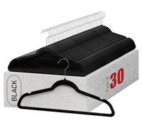 Home-it Premium Velvet Hangers 30 Pack - Black Suit Hangers Non Slip - Heavy duty Clothes Hangers for Closet, Jacket, Shirt, Pants and Suit, Hook Swivel 360 - Ultra Thin