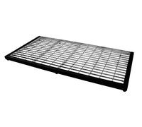 Home>it Square floor grate with 6 adjustable legs 42 x 82 cm galvanised with black frame