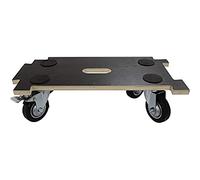 Home It Work® Modular Furniture Dolly - 400 kg Load Capacity - 29 x 58 cm - Anti-Slip Plywood Platform - 4 Swivel Rubber Castors Ø100 mm (2 with Brake)