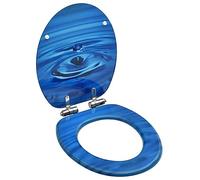 Home Items,WC Toilet Seat with Soft Close Lid MDF Blue Water Drop Design,Suit Furniture
