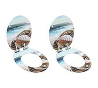 Home Items,WC Toilet Seats 2 pcs with Soft Close Lids MDF Design,Suit Furniture
