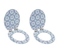 Home Items,WC Toilet Seats 2 pcs with Soft Close Lids MDF Porcelain Design,Suit Furniture