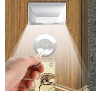 Home Keyhole Light by Battery Operated Auto Sensor Motion Detector Light with 4 LED lamp for Key Hole/Door Lock Kitchen Hallway Stairway (Silver)