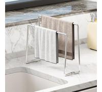 Home Kitchen Countertop Dishcloth Drying Rack, SUS304 Stainless Steel 2 Arms Dishcloth Holder, Hand Towel Stand Rack,Dishcloth Storage Rack