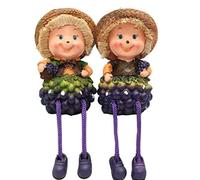 Home Kitchen Decorative Fruits & Vegetables Scarecrow Shelf Sitters with Dangling Legs Figurine Statue for Shelves, Countertop, Windowsill, Cupboard Décor