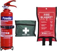 Home/Landlords Fire Safety Pack (2kg Powder, Soft Case Blanket & 1 Person First Aid Kit) - FireShield