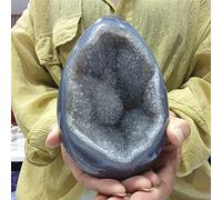 Home Large Natural Agate Geode Carved Egg Crystal Home Office Decoration Craft Gifts (Size : 2500-3000g)