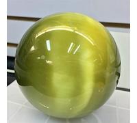 Home Large Size Natural Yellow cat Eye Crystal Ball Divination Stone Ball Photography Decorative (Size : 14cm-15cm)