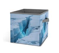 Home Laundry Basket Glaciers Cracks Ice Caves Printed Storage Box Suitable for Home Bathroom Bedroom Clothes Storage Box
