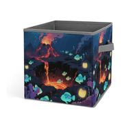 Home Laundry Basket Lantern Fish near The Crater Printed Storage Box Suitable for Home Bathroom Bedroom Clothes Storage Box