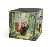 Home Laundry Basket Red Pandas in The Bamboo Forest Printed Storage Box Suitable for Home Bathroom Bedroom Clothes Storage Box