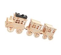 Home Learning Train Assembly Set, Electric Wooden Model with Locomotive and Two Carriages for Guided Parent Supported Build Electric Train Model Wooden Assembly School Project Home