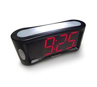 HOME LED Digital Alarm Clock - Mains Powered, No Frills Simple Operation Alarm Clocks, Large Night Light, Bedside Alarm, Snooze, Non Ticking, Full Range Brightness Dimmer, Big Red Digit Display