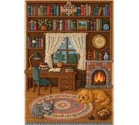 Home Library Jigsaw Puzzles for Adults 1000 Jigsaws Yarn Paiting Style 1000 Piece Jigsaw Puzzles for Adults Age 14+