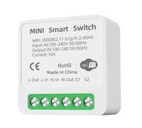 Home/Life App for UK Standard Backboxes Breaker with Remote Control Compatible Having for Alexa Mini Switch 16a 2-Way WiFi for Relay (40x40x20 mm)